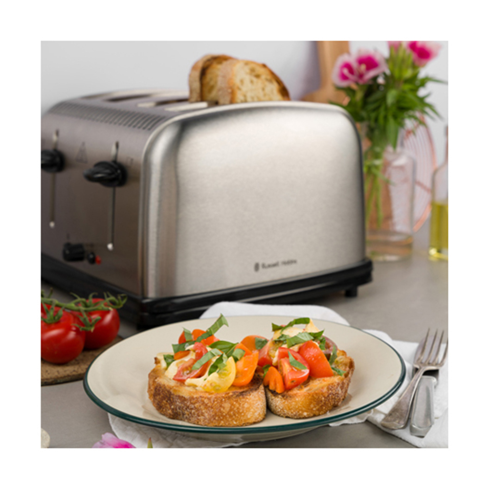 Porary Brushed Stainless Steel 4 Slice Toaster