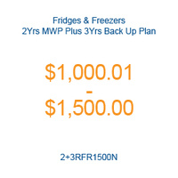 Fridges & Freezers - 2Yrs MWP Plus 3Yrs Back Up Plan