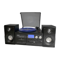 Lenoxx CD114BL Turntable CD/MP3 Player w/ Double Cassette Recording