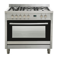 Euromaid EG90S 90cm Stainless Steel Freestanding Dual Fuel Upright Cooker