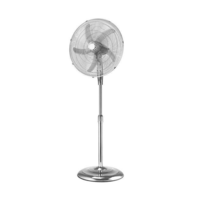 Heller HPF50CR 50cm Silver Stand Oscillating Floor Pedestal Fan w/ Remote