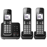 Panasonic KX-TGD323ALB Triple Cordless Phone System with Answering Machine