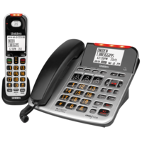 UNIDEN SSE47+1 Visual & Hearing Impaired Cordless and Corded Phone System - Silver