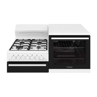 Westinghouse WDG110WCNGL White Elevated Gas Freestanding Cooker with Separate Gas Grill