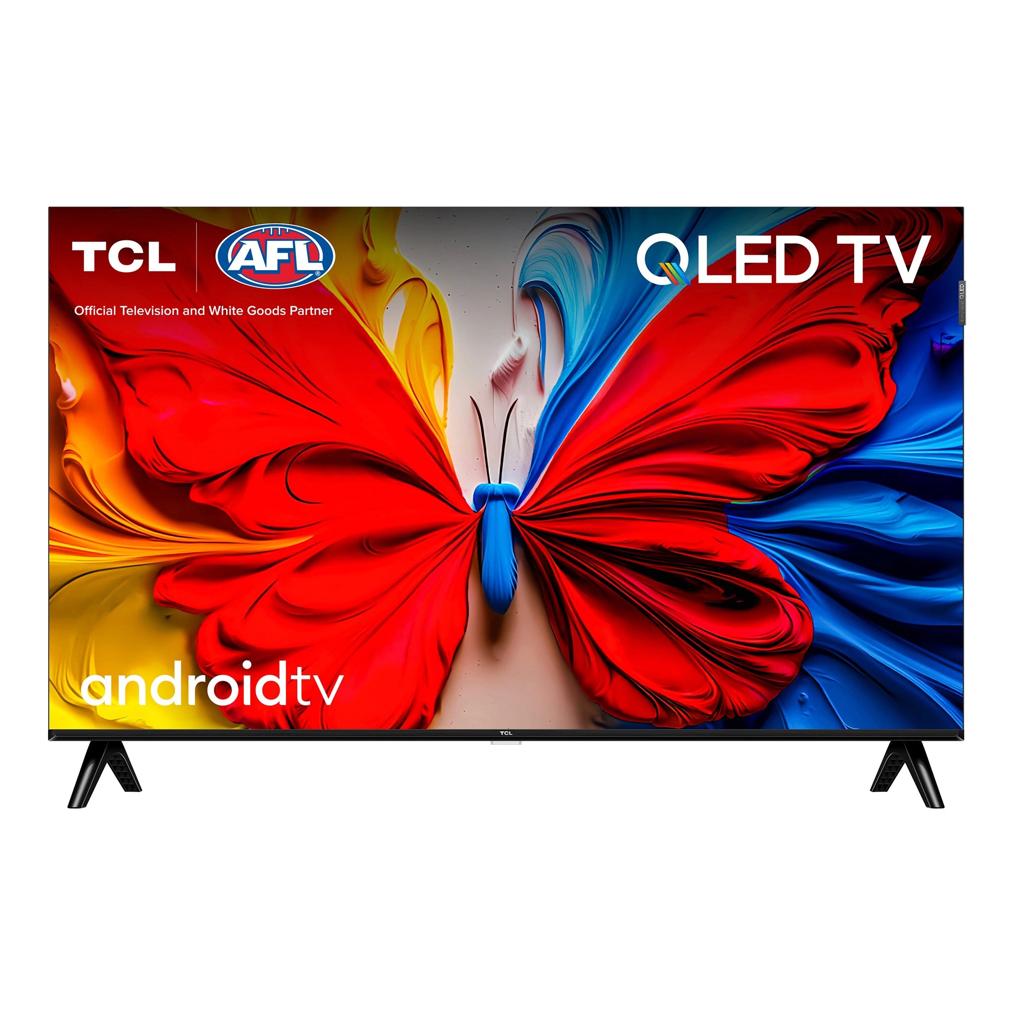 TCL 40 Inch S5K Full HD QLED Android TV 40S5K, Front View Screen On