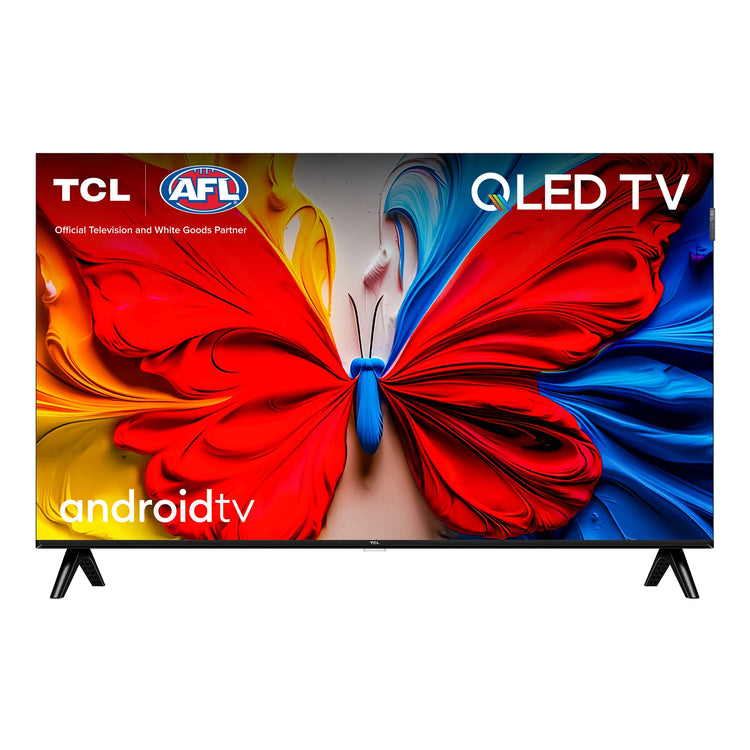 TCL 40 Inch S5K Full HD QLED Android TV 40S5K, Front View Screen On