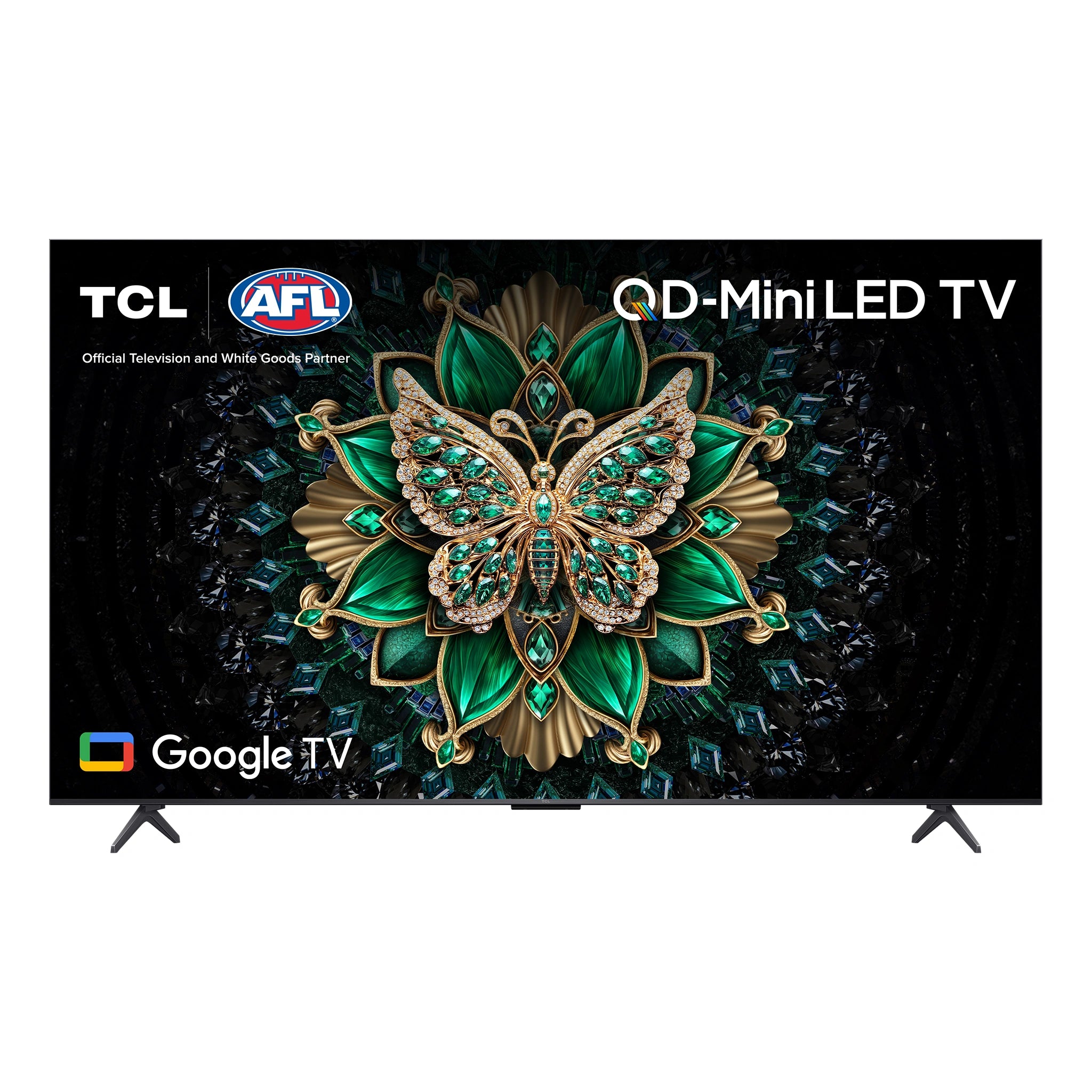 TCL 55 Inch C6K Premium QD-Mini LED TV 55C6K, Front View Screen On