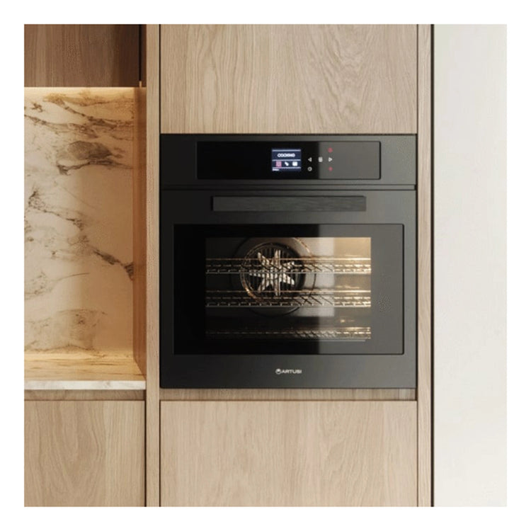 Artusi 60cm Multifunction Built-In Pyrolytic Oven Matte Black AO6000MBP, Lifestyle View