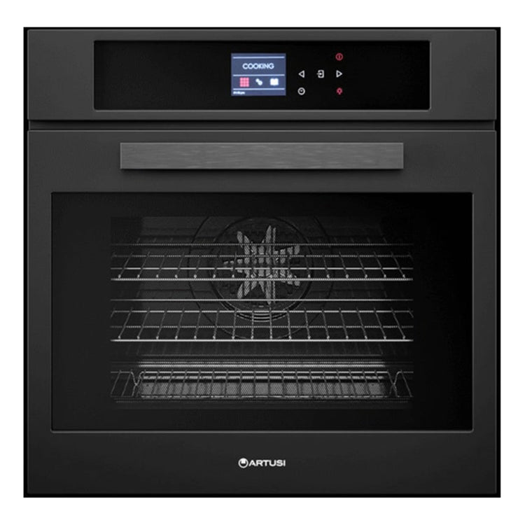 Artusi 60cm Multifunction Electric Built-In Oven Black AO6000MB, Front View 2