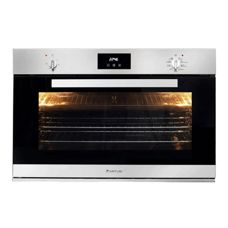 Artusi 90cm Electric Built-In Oven Black AO960B, Front View 2