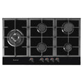 Artusi 90cm 5-Burners Natural Gas Stovetop - Black CAGH9000B, Front View