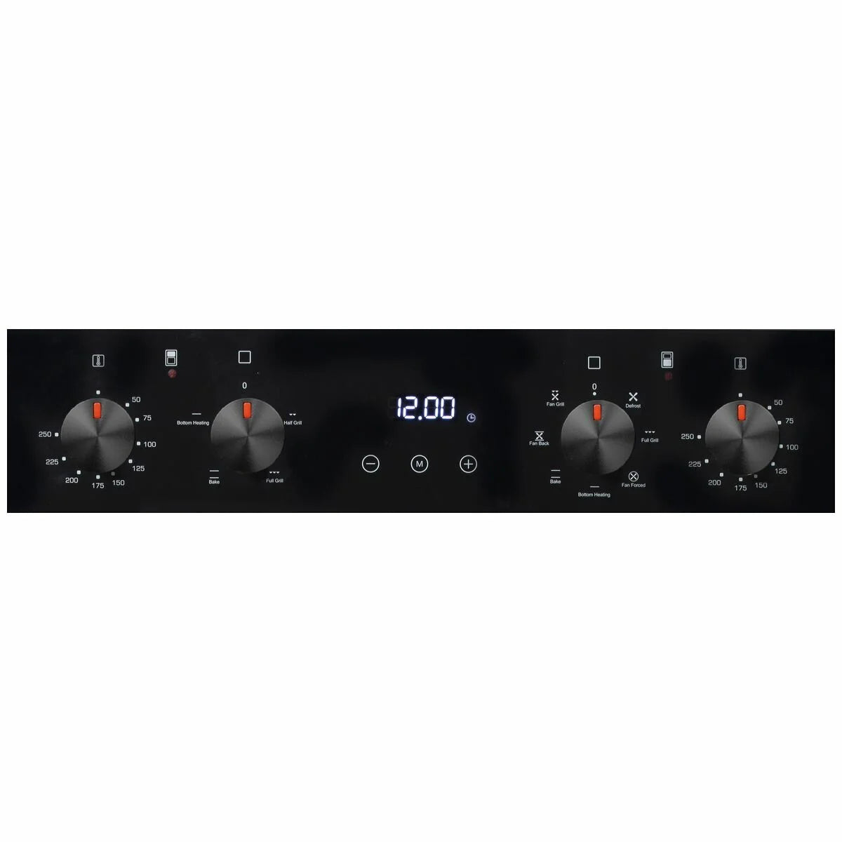 Artusi 60 cm Electric Built-In Double Oven – Black CAO888B, Control Panel View