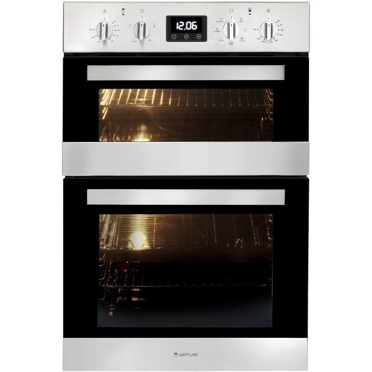 Artusi 60 cm Electric Built-in Double Oven – Stainless Steel CAO888X1, Front View