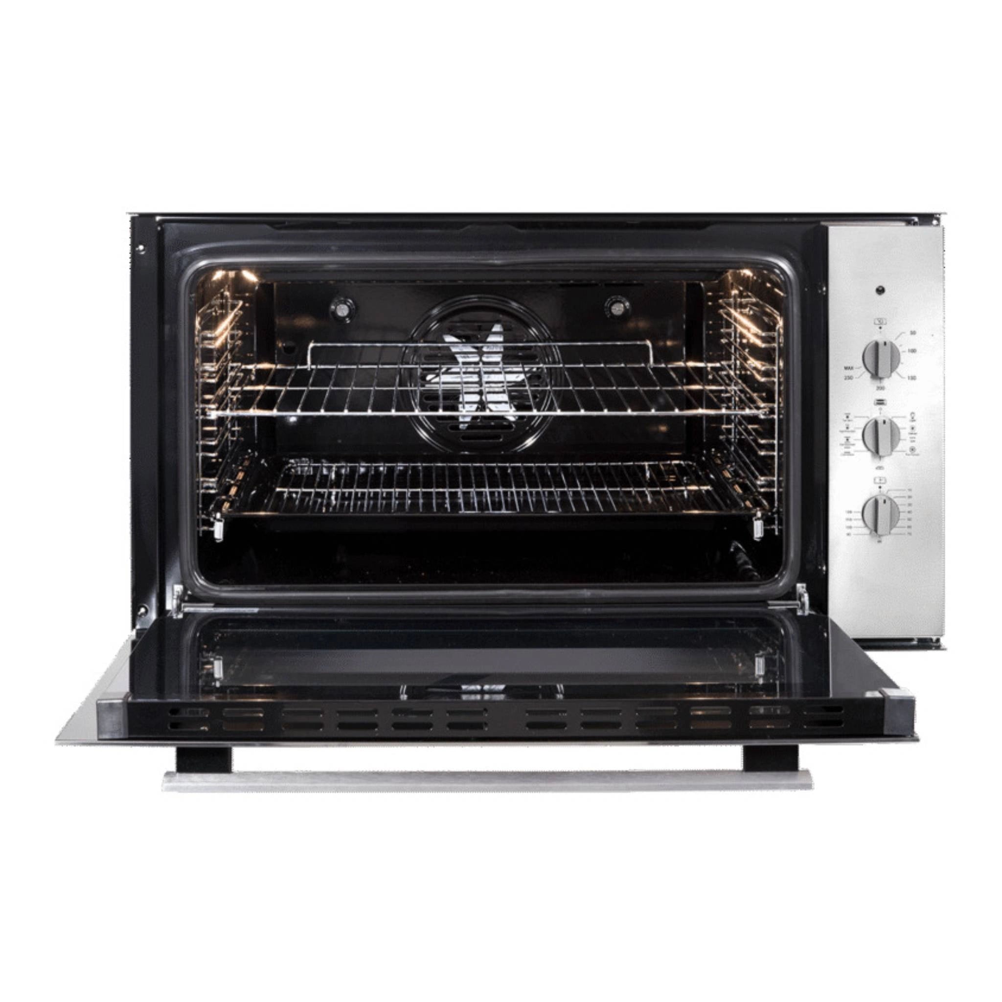 Artusi 90cm Stainless Steel Electric Built-in Oven CAO900X1, Front View with Door Open