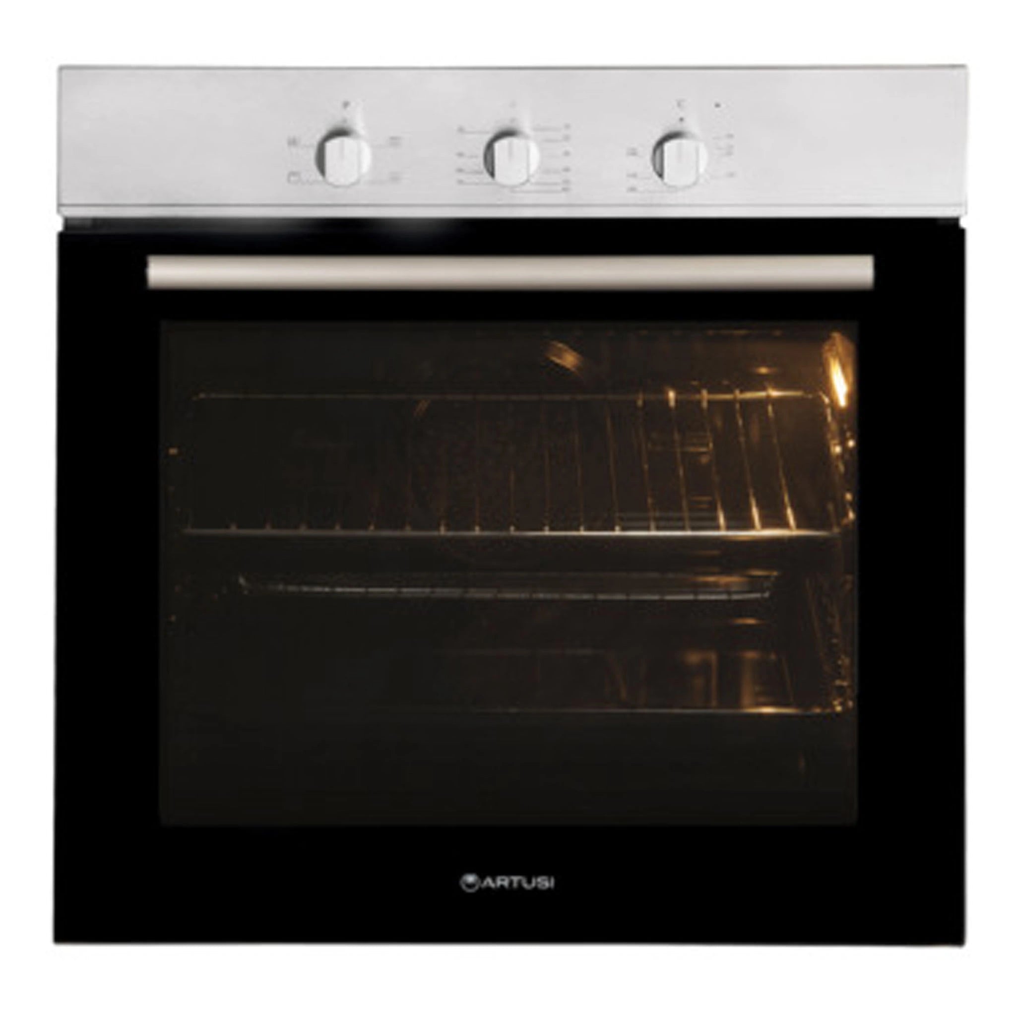 Artusi 60cm Stainless Steel Built-In Oven PAO600X, Front View