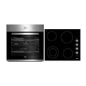 Beko BCPCCF1 Built-in Electric Oven & Ceramic Cooktop Pack, Front and top view