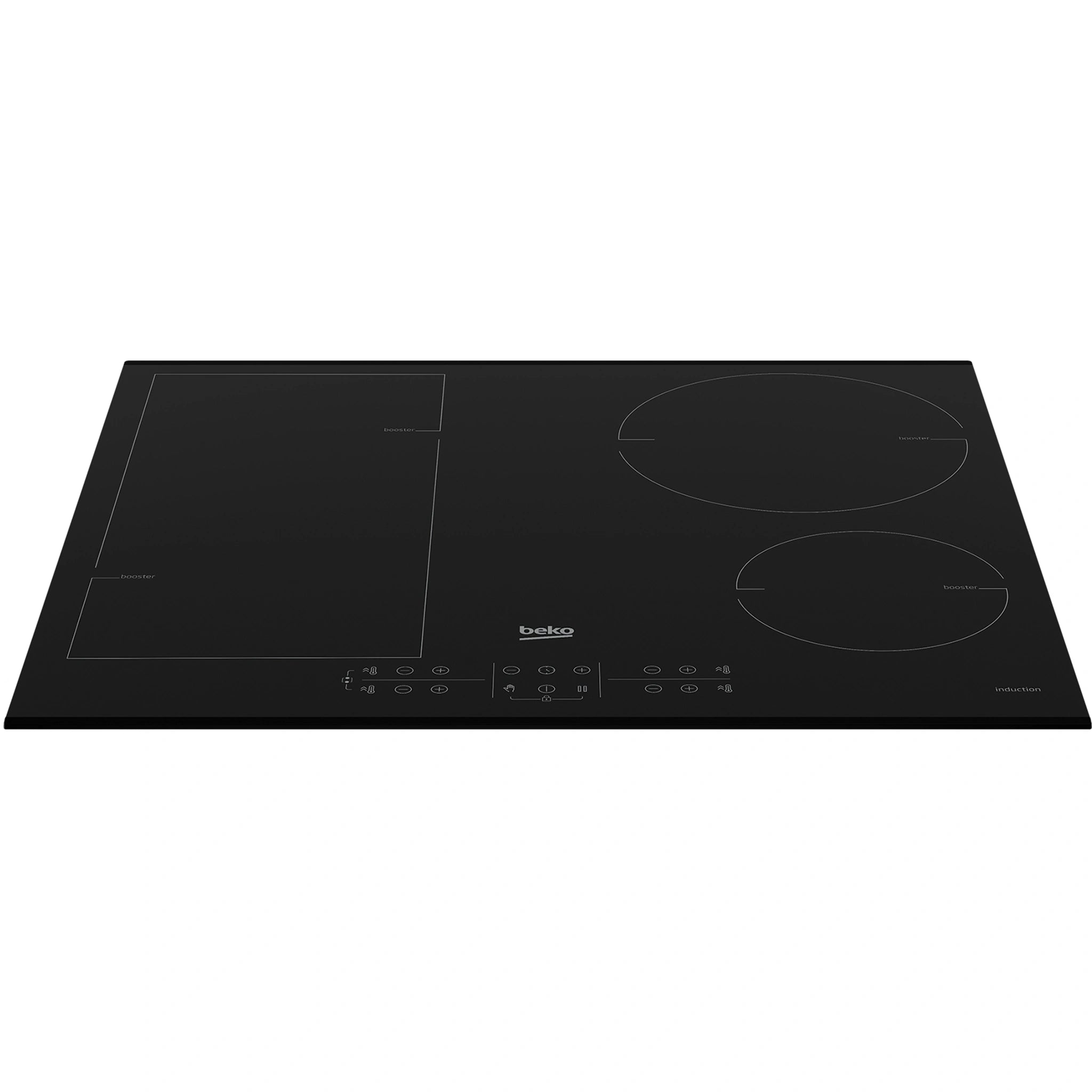 Beko Induction 60cm Built-In Cooktop with Indy Flex Zone BCT600IG, Top View