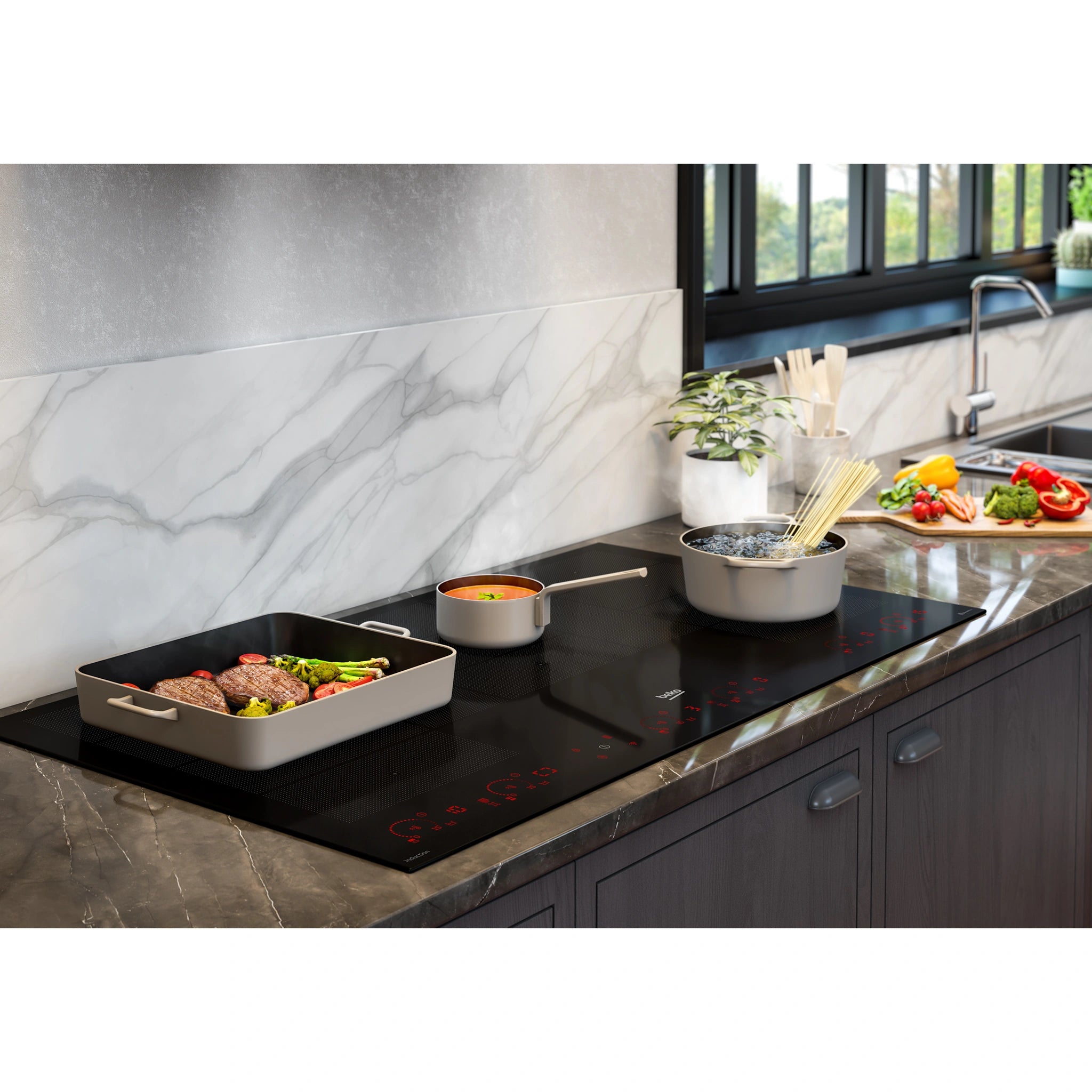 Beko Built-In Cooktop Induction 60cm BCT604IG, Lifestyle View