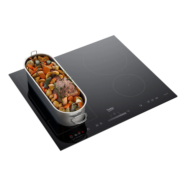 Beko Induction 90cm Built-In Cooktop with Indyflex Zone BCT901IGN, Cooking Hob Indyflex Feature View