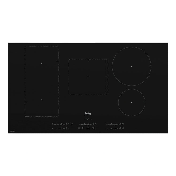 Beko Induction 90cm Built-In Cooktop with Indyflex Zone BCT901IGN, Front View