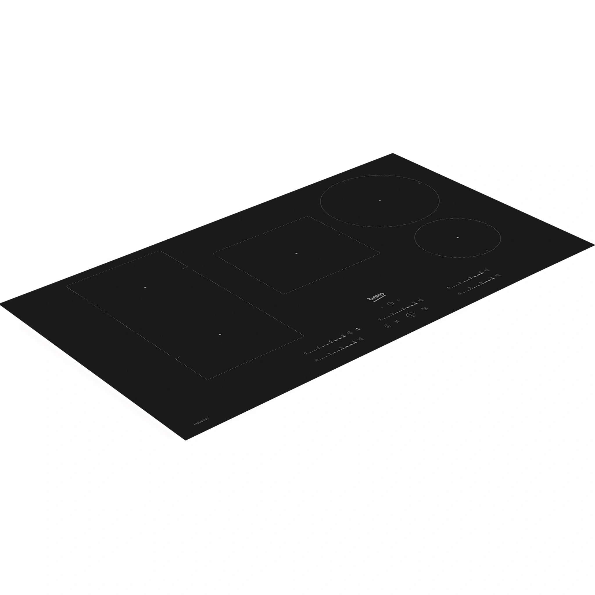 Beko Induction 90cm Built-In Cooktop with Indyflex Zone BCT901IGN, Left View