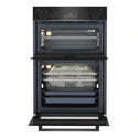 Beko 60 cm Double, 81 L Stainless Steel Built-In Oven BBO6811DDX, Front Double Door Open View