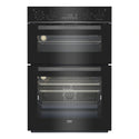 Beko 60 cm Double, 81 L Stainless Steel Built-In Oven BBO6811DDX, Front Double Door View