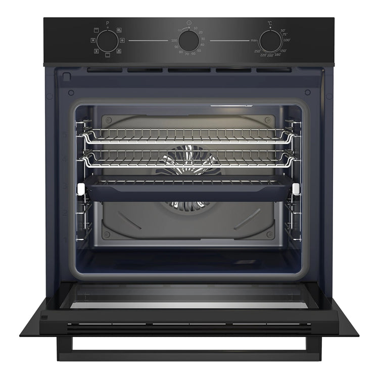 Beko 60cm Built-In Oven BBO6850MDX, Front View With Door Open