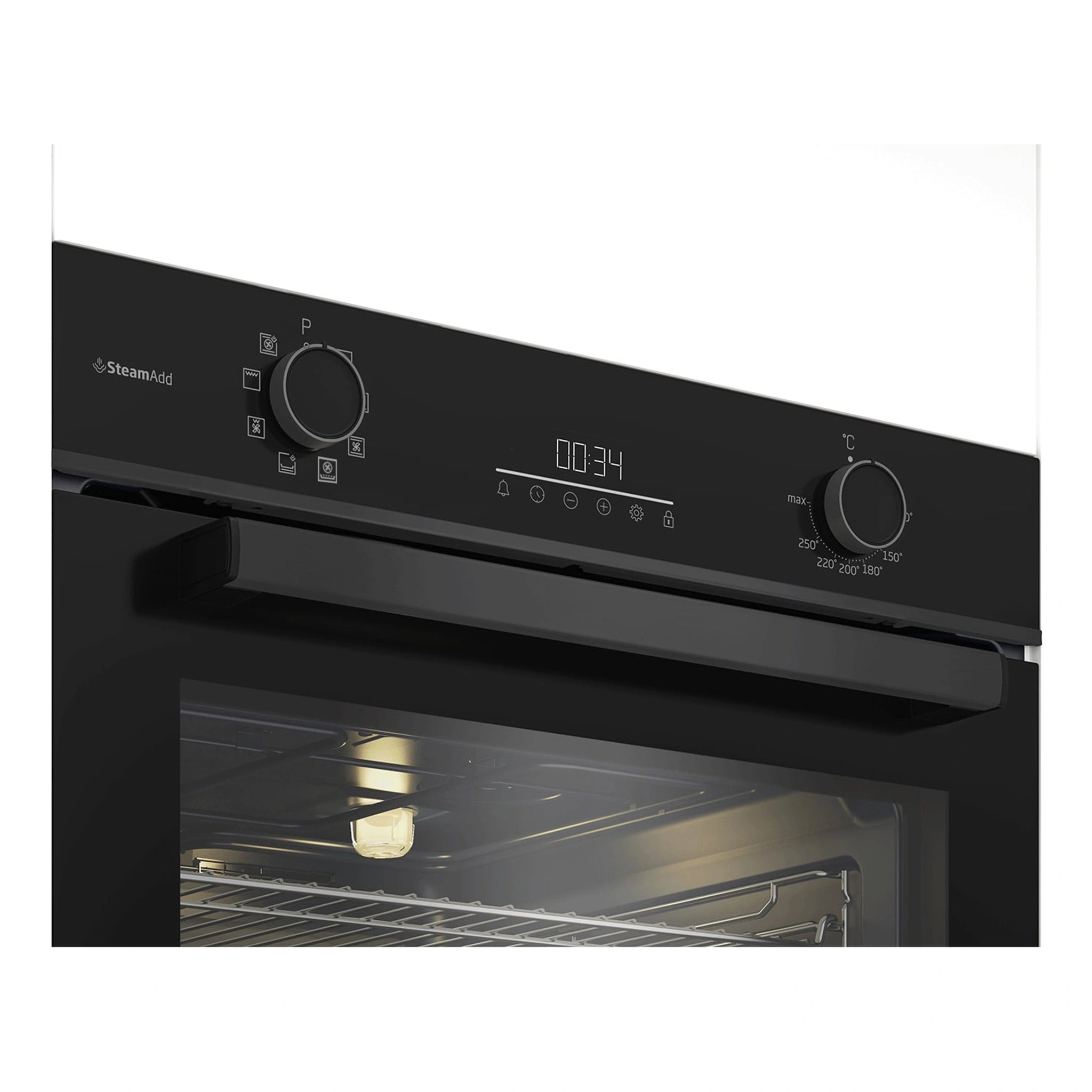 Beko 60cm Multifunction Oven with SteamAdd and Airfry BBO6851MDX, Control Panel View 2