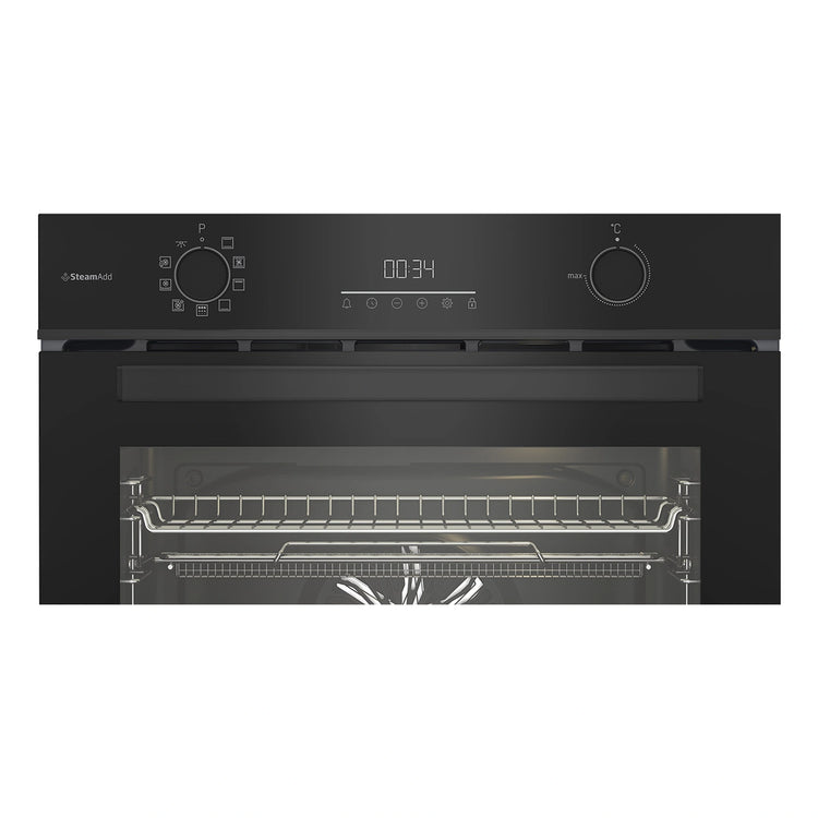Beko Aero Perfect Built-In Oven 60cm with Air Fry, Steam Add & Pyrolytic Cleaning BBO6851PDX1, Control Panel View