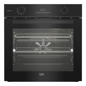 Beko Aero Perfect Built-In Oven 60cm with Air Fry, Steam Add & Pyrolytic Cleaning BBO6851PDX1, Front View