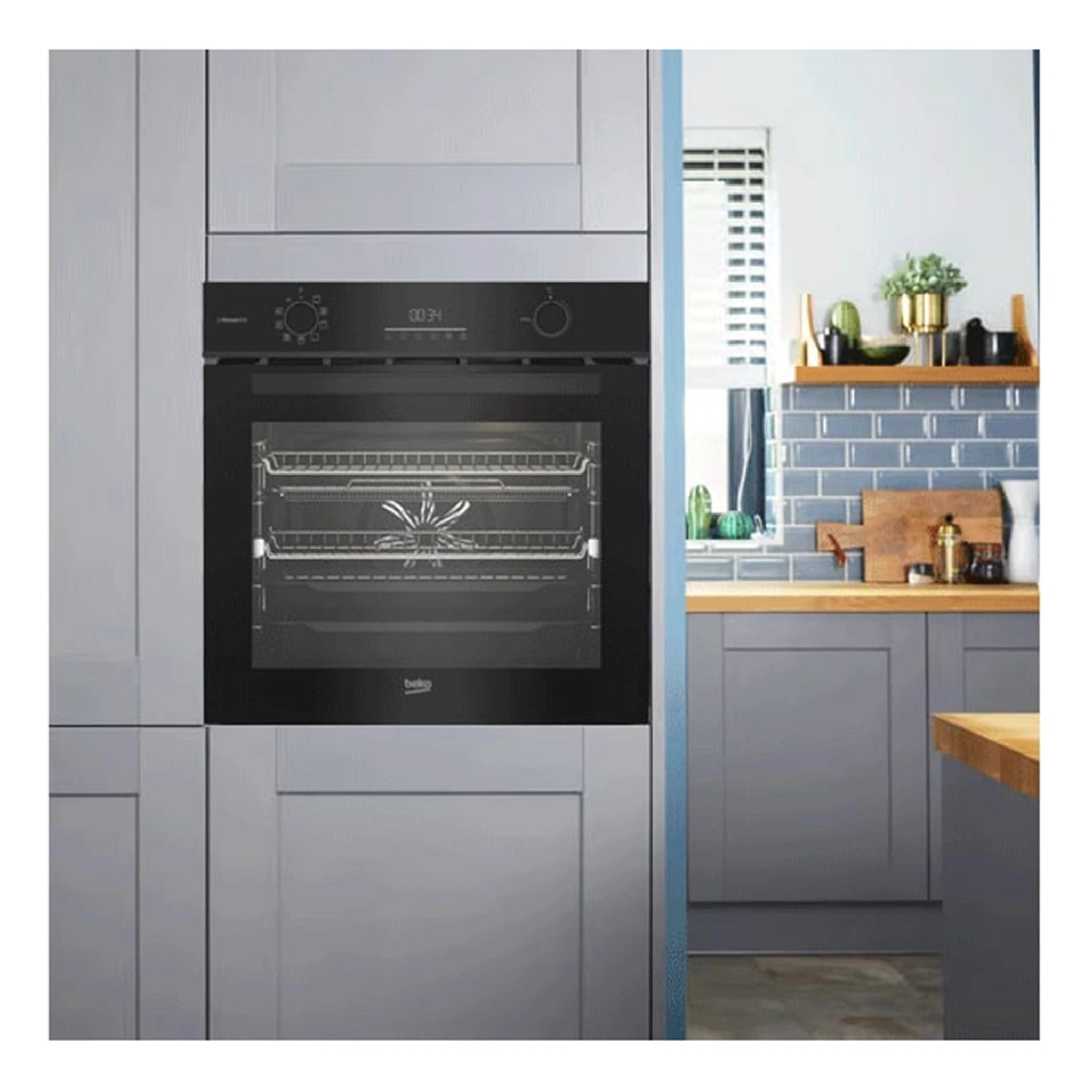 Beko Aero Perfect Built-In Oven 60cm with Air Fry, Steam Add & Pyrolytic Cleaning BBO6851PDX1, Lifestyle View