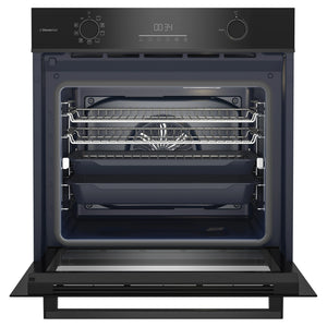 Beko 60cm Pyrolytic Multifunction Oven with Steam Add and Air Fry BBO6851PDX, Door Open View