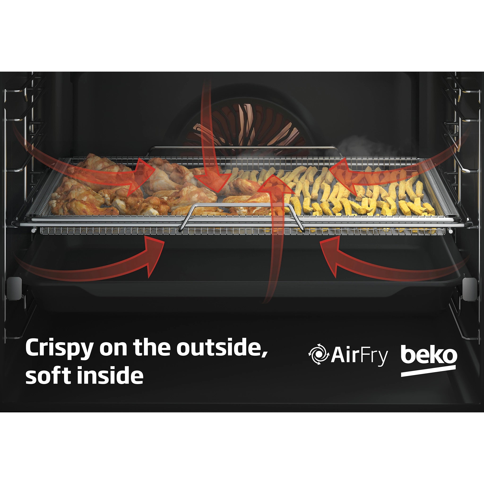 Beko 60cm Pyrolytic Multifunction Oven with Steam Add and Air Fry BBO6851PDX, Feature 2