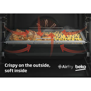 Beko 60cm Pyrolytic Multifunction Oven with Steam Add and Air Fry BBO6851PDX, Feature 2