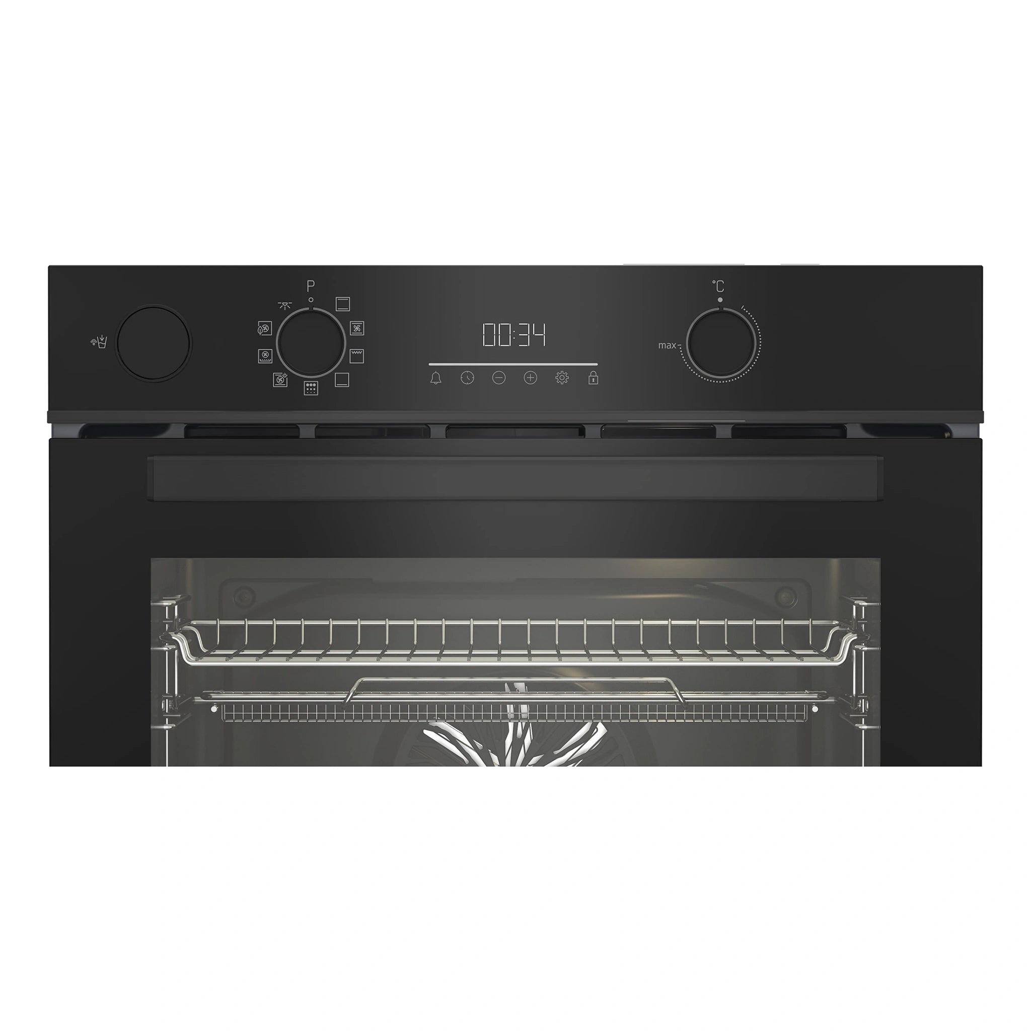 Beko 60cm Built-In Oven with Airfry Steam Assist &amp; Pyrolytic Cleaning BBO6851PSDX, Control Panel View