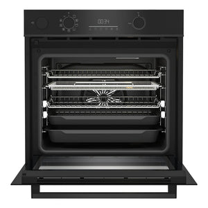 Beko 60cm Built-In Oven with Airfry Steam Assist &amp; Pyrolytic Cleaning BBO6851PSDX, Front View With Door Open