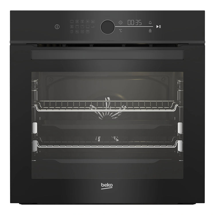 Beko 60cm Multi Function Pyrolytic Oven with Meat Probe & Airfry BBO6852PDX, Front View