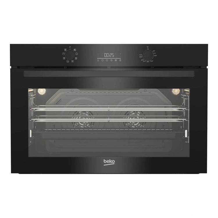 Beko 90cm Twin Fan Multifunction Built-in Oven BBO91271MDX, Front View