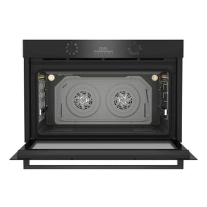 Beko 90cm Twin Fan Multifunction Built-in Oven BBO91271MDX, Front View without Grill