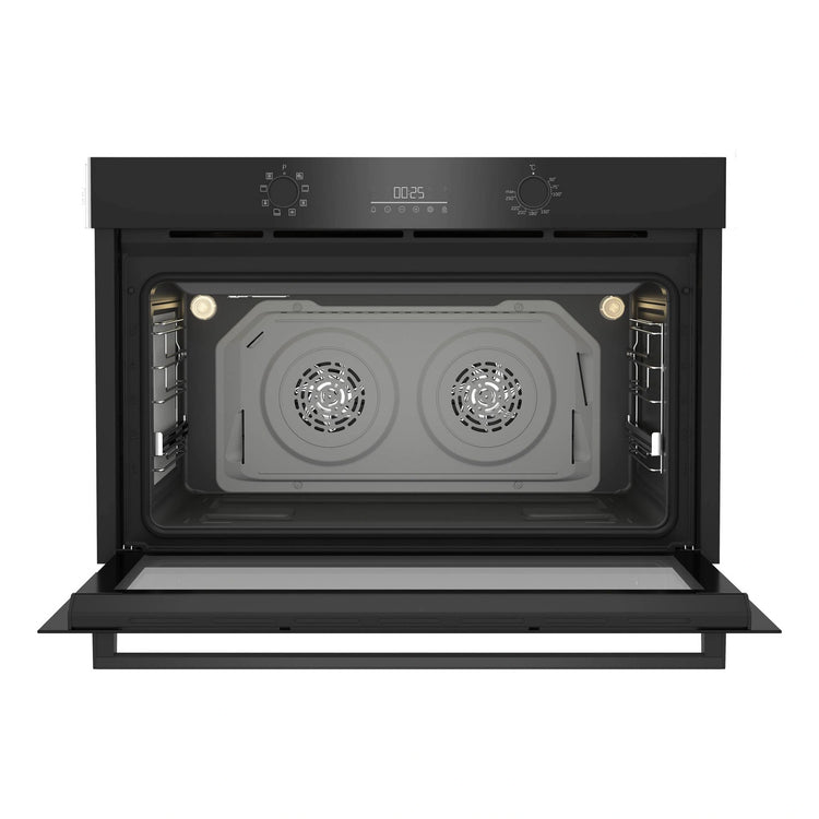 Beko 90cm Twin Fan Multifunction Built-in Oven BBO91271MDX, Front View without Grill