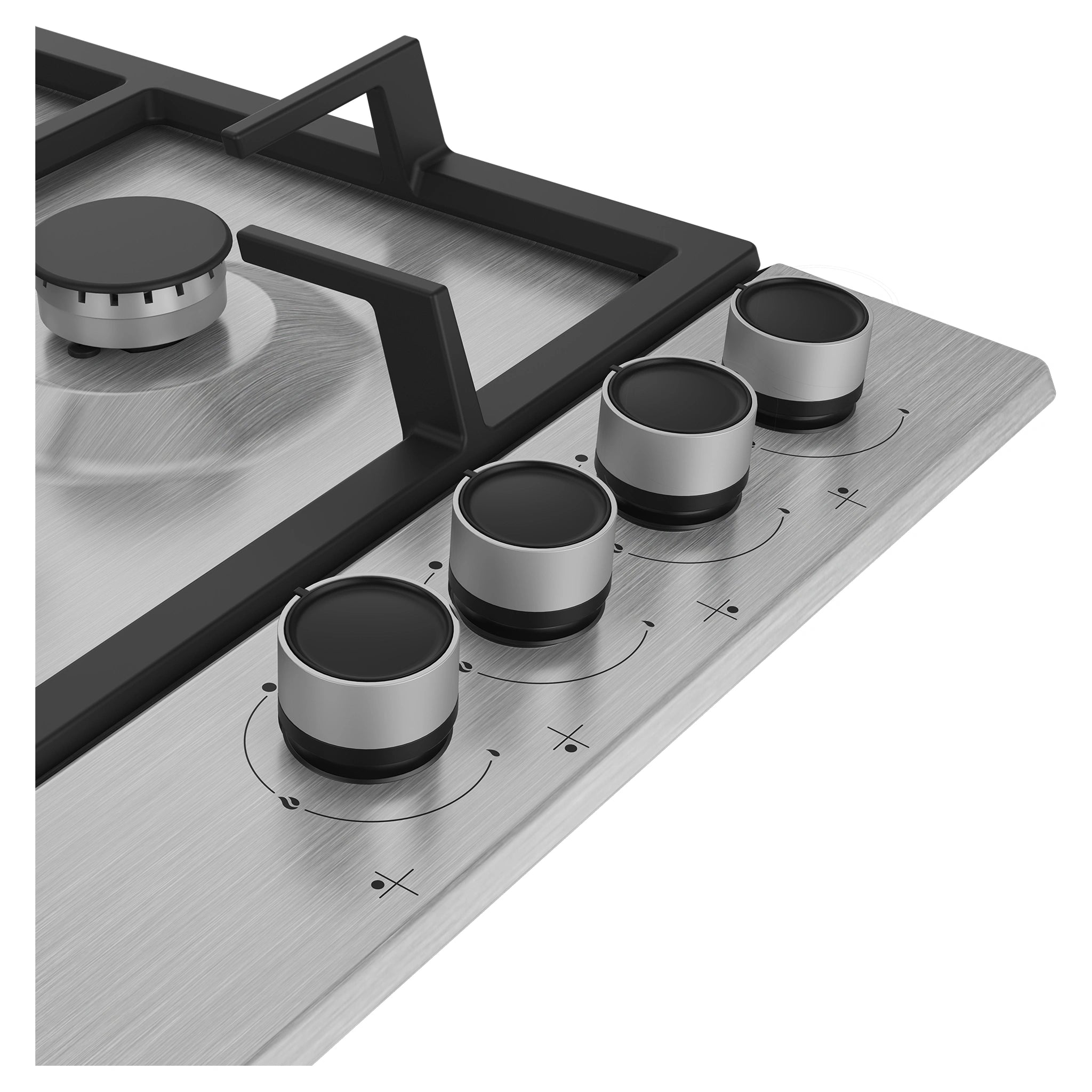 Beko 60cm Built-In Gas Stovetop With 4 Burners BCT60GX1, Close-Up View