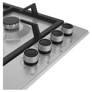 Beko 60cm Built-In Gas Stovetop With 4 Burners BCT60GX1, Close-Up View