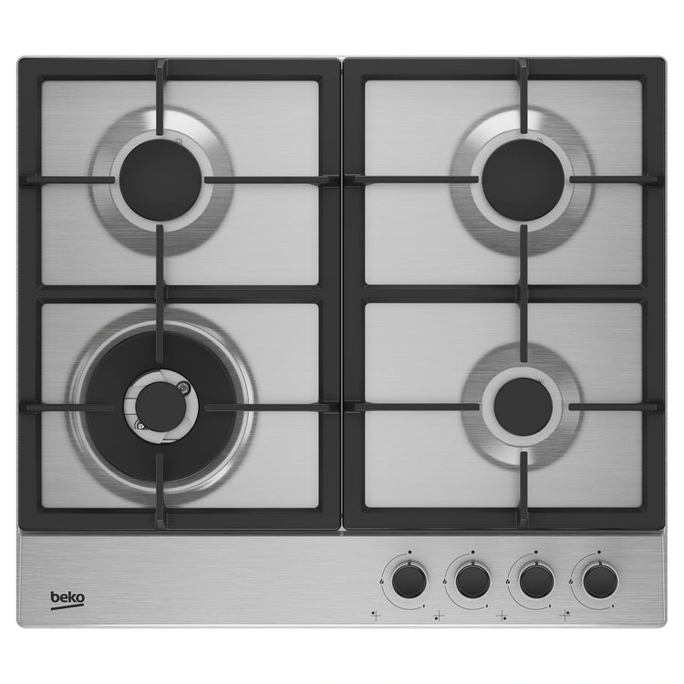Beko 60cm Built-In Gas Stovetop With 4 Burners BCT60GX1, Front View