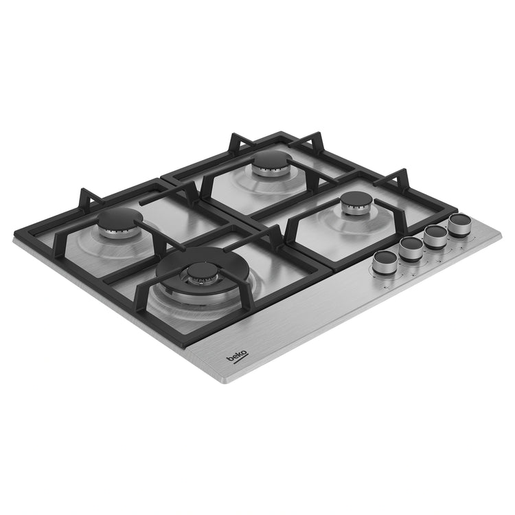Beko 60cm Built-In Gas Stovetop With 4 Burners BCT60GX1, Left Side View