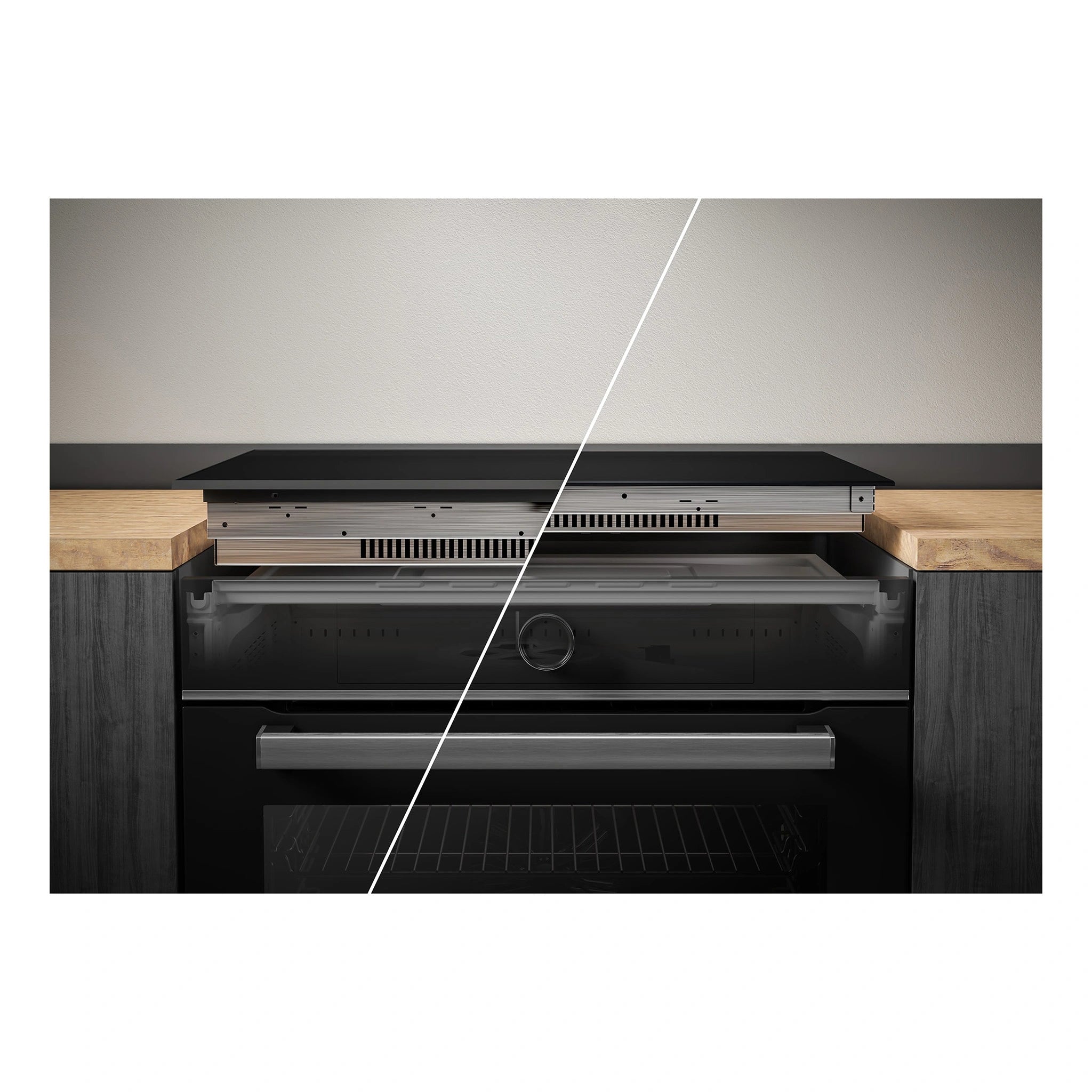 Beko Flexy Induction 90cm Built-In Cooktop with Luminous Control BCT904IG, Lifestyle View