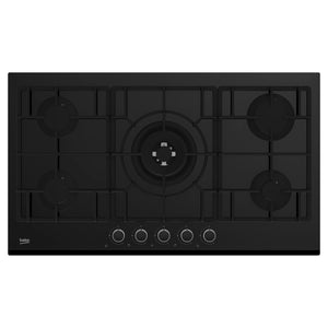 Beko 90cm Built-In Gas Stovetop With 4 Gas 1 Wok Burner BCT90GG1, Front View