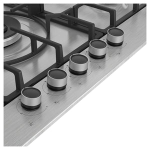 Beko 90cm Built-In Natural Gas Cooktop With 5 Burners BCT90GX1, Control Panel View