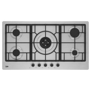 Beko 90cm Built-In Natural Gas Cooktop With 5 Burners BCT90GX1, Front View