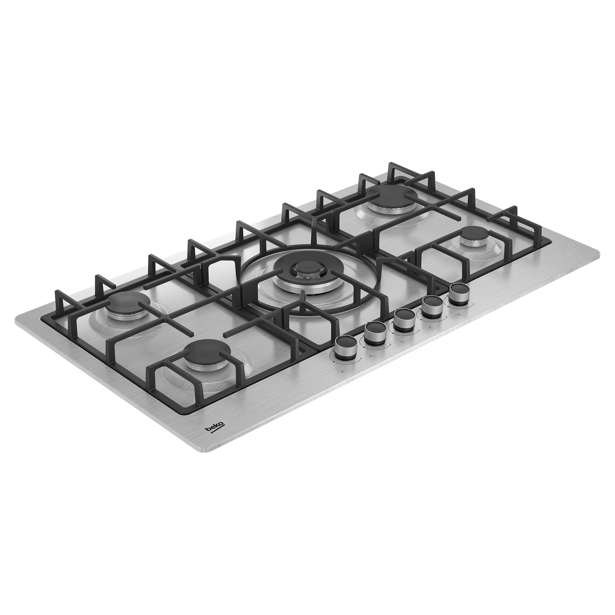 Beko 90cm Built-In Natural Gas Cooktop With 5 Burners BCT90GX1, Left Side View